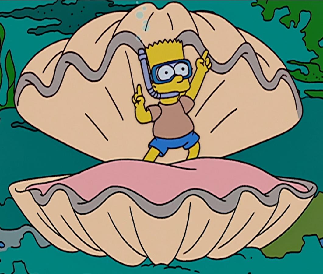 Bart Simpson in a clam