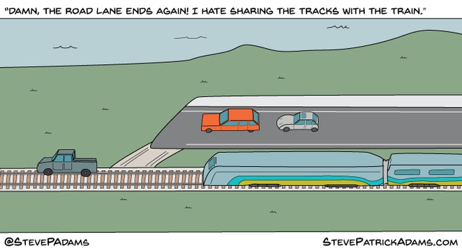 If roads were designed like bike lanes