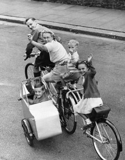1930s Family Biking