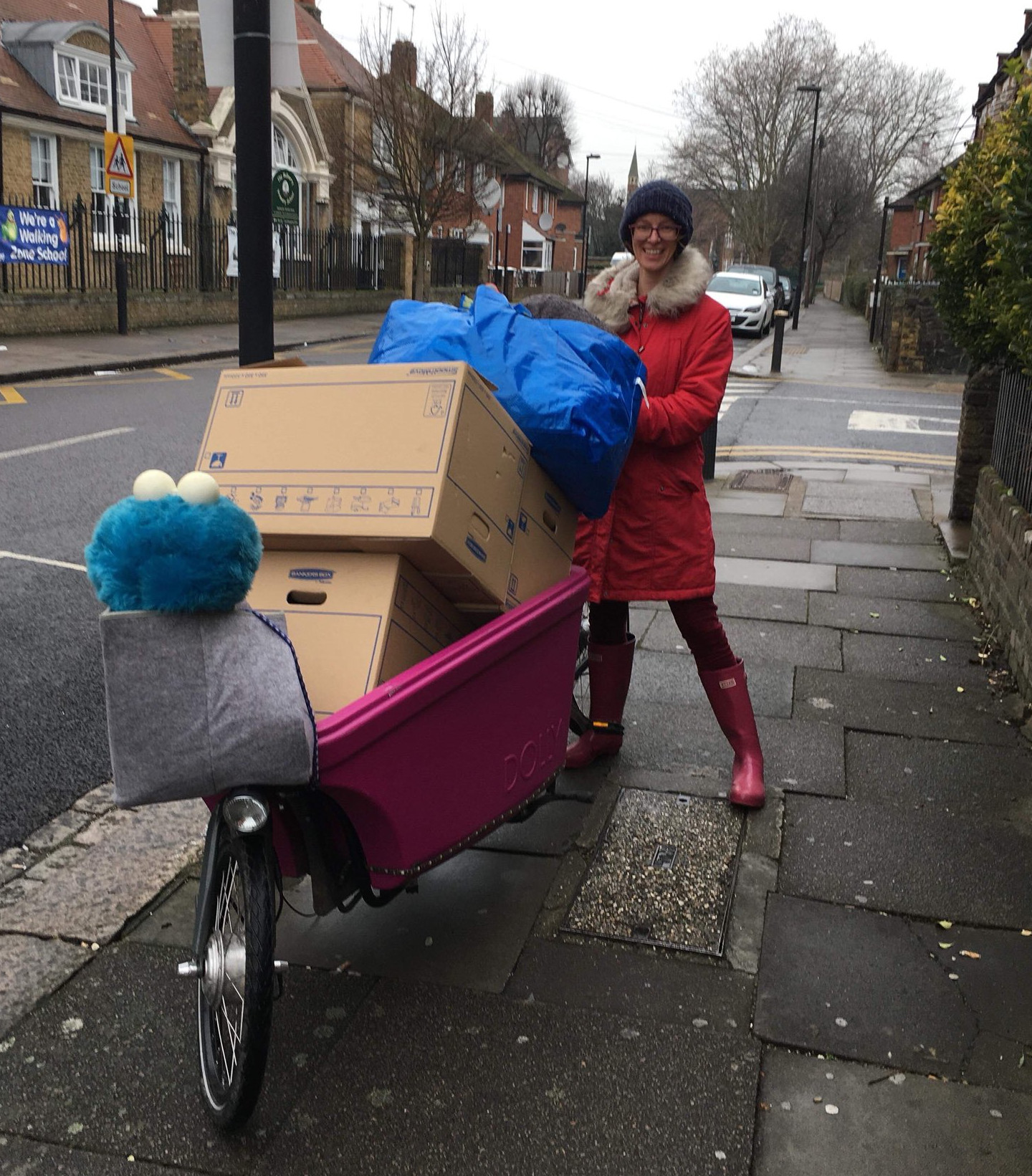 Deb with her bakfiets